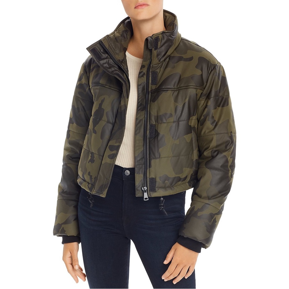 BAGATELLE NYC Coated Camo Puffer Jacket Medium M